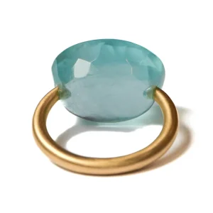 Bague Cabochon Aigue-Marine Opaque