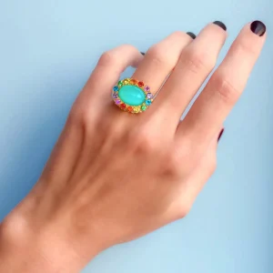 Bague Princess D. Opale bleue