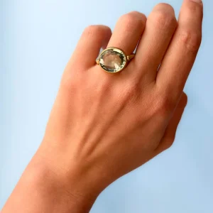 Bague Swivel Quartz Vert