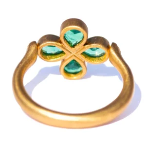 Bague Trèfle Swivel Emeraude