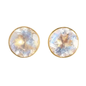 Boucles d'oreilles Bindi Pierre de Lune Irisée
