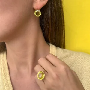 Boucles d'oreilles Brilliant Quartz Citron