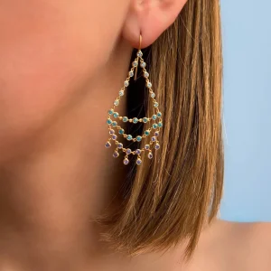 Boucles d'oreilles Dancing Emilie Blue Lagoon