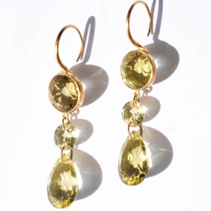 Boucles d'oreilles Elizabeth T. Quartz Citron