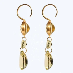 Boucles d'oreilles Elizabeth T. Quartz Citron