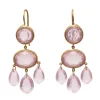 Boucles d'oreilles Gabrielle d'Estrées Quartz Rose