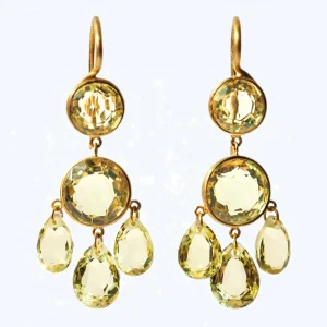 Boucles d'oreilles Gabrielle d'Estrées Quartz Citron
