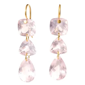 Boucles d'oreilles Jemima Quartz Rose