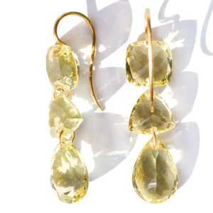 Boucles d'oreilles Jemima Quartz Citron