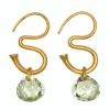 Boucles d'oreilles Om Quartz vert