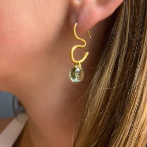 Boucles d'oreilles Om Quartz vert