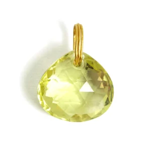 Pendentif Briolette Quartz Citron