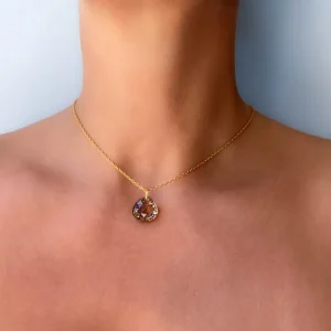 Pendentif Briolette Quartz Fumé