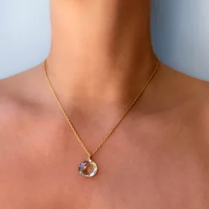 Pendentif Briolette Quartz Vert