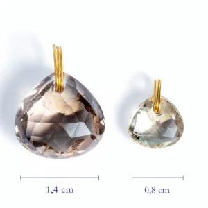 Pendentif Briolette Quartz Fumé