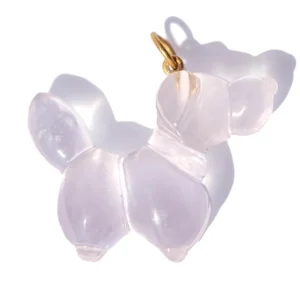 Pendentif Le Chien Quartz Rose
