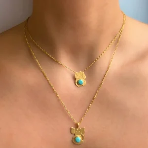Pendentif Maneki Neko Turquoise